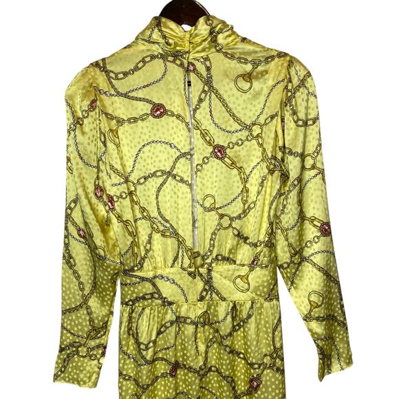 Ronny Kobo Kaira Silk Blend Midi Dress Limelight size Small - Picture 4 of 7